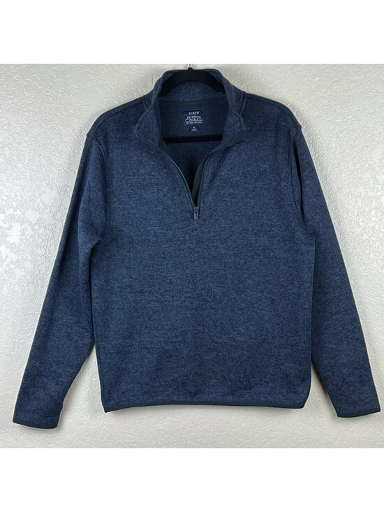 J.CREW Other - J.CREW Sweater Mens Size S Authentic Fleece 1/4 Zip Mock Neck Pullover Blue